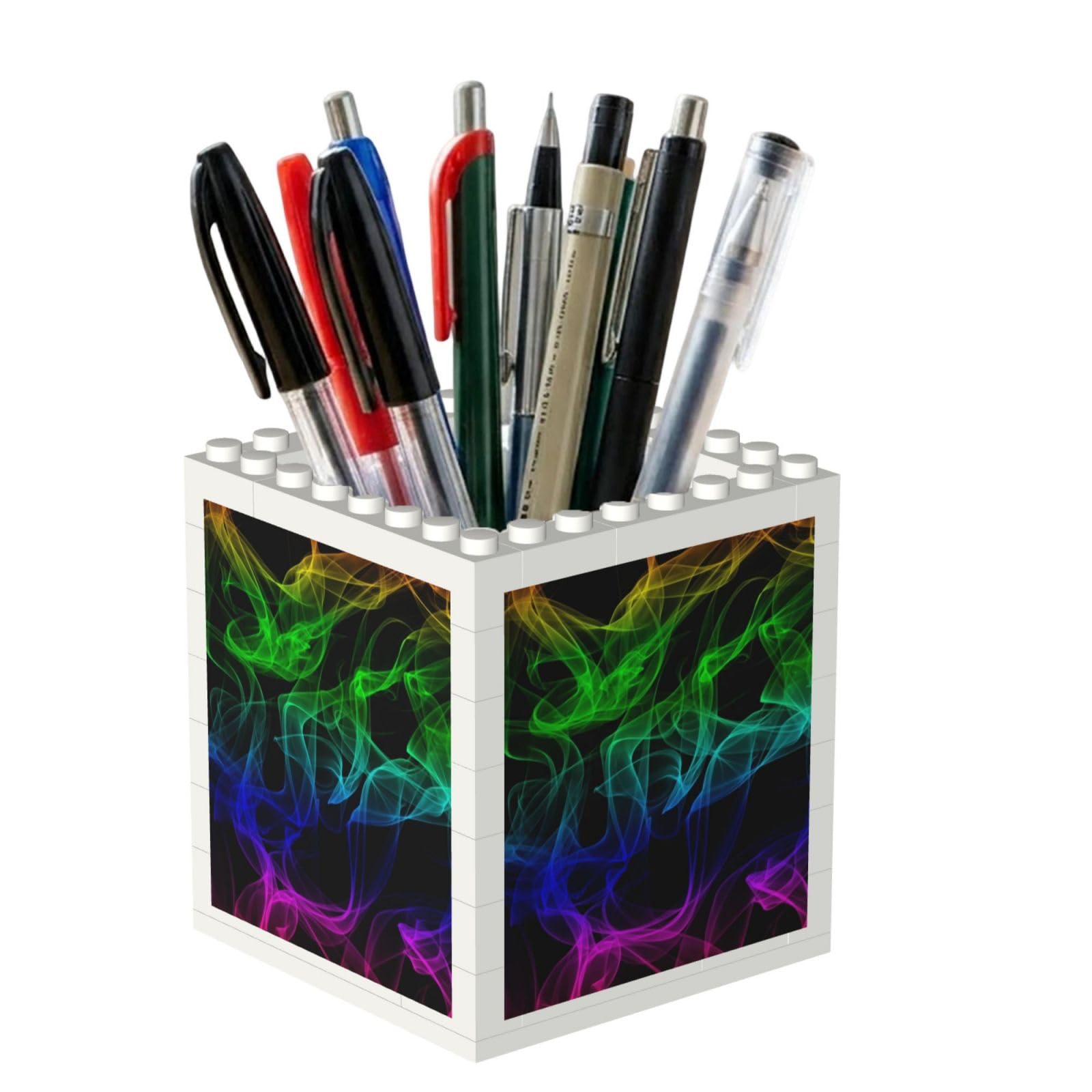 Poadnly Glow In Dark Splatter Neon, Pen Pot Pencil Holder for Office Home School, Compact Desk Organiser for Office Stationery
