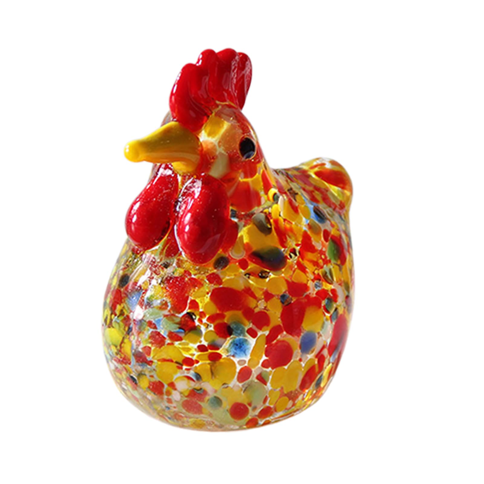 Glass Rooster Figurines Glass Art Sculpture Hand Blown Glasses Chicken Statue Table Ornament for Home Decorations Rooster Statue Chicken Figurines Country Kitchens Home Decorations Hand Blown