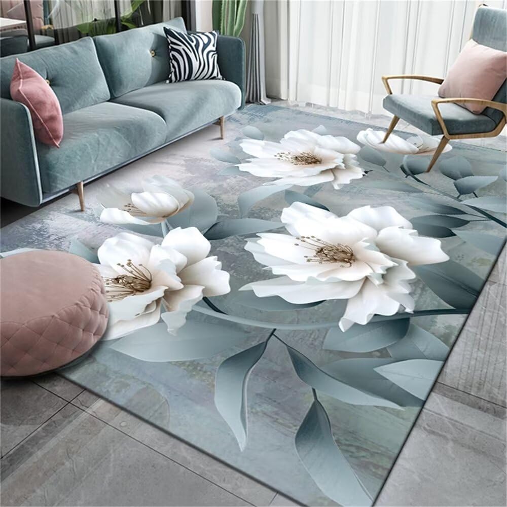 Tapis enfants doux et durable pour grand salon motif floral élégant 150x200