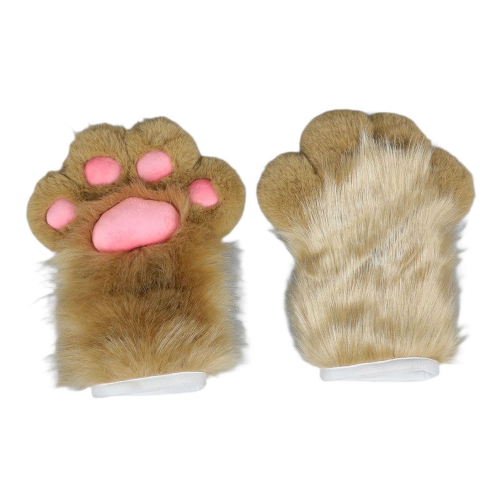 Guantes de pata de gato para mujer, manoplas felpa para fiesta Halloween, accesorios para disfraces Cosplay, disfraces y eventos temáticos divertidos, guantes pata gato para mujer,