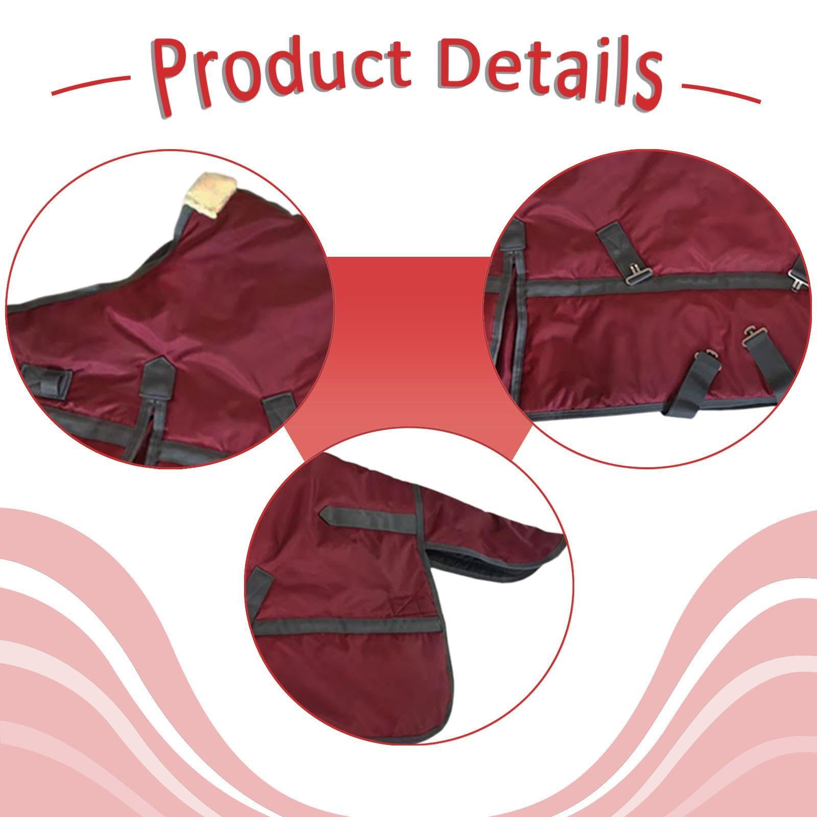 Manta para Caballo con Función Impermeable Térmica Transpirable Y Tela Oxford Acolchada Adecuada para Uso en Invierno Equitación Protección Diaria