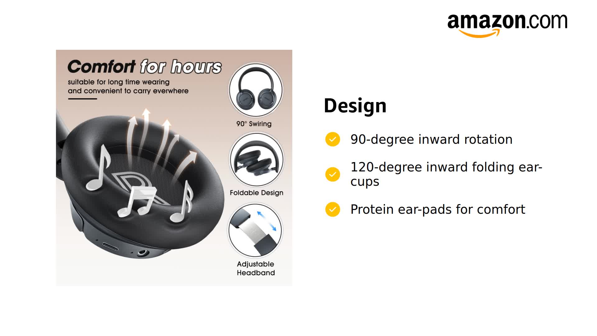 Upgraded Hybrid Noise Cancelling Headphones With Transparent Modes Wireless Bluetooth With Mic Deep Bass Soft-Earpads Hi-Fi Audio Comfortable Fit Long Playtime For Home Office Travel Over Ear Black