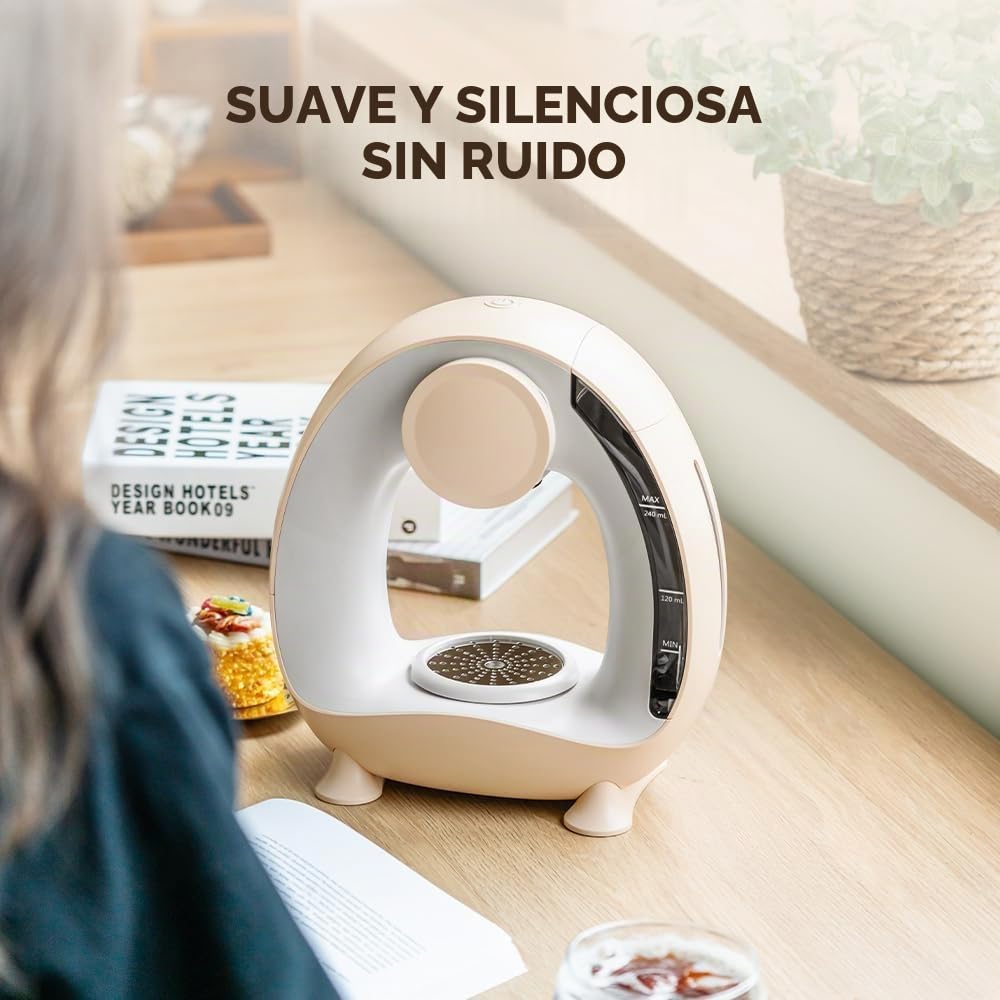 Cafetera de uso único con filtro para café molido, cafetera Americano Mini cafetera/tetera de una taza, control de una tecla, tamaños de infusión de 4-8 oz (Champagne)