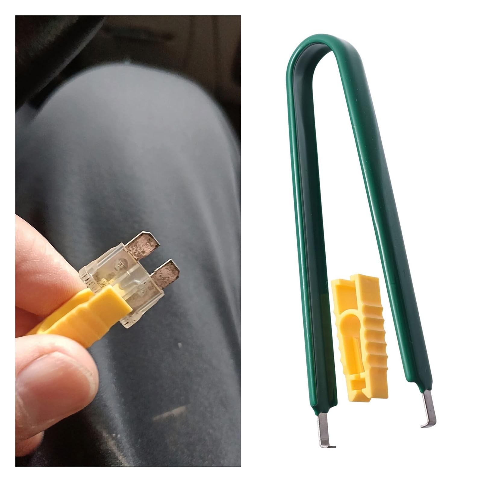 Herramienta extractora de fusibles para coche, hoja de metal de plástico para mini extractor de fugas, clip (A)