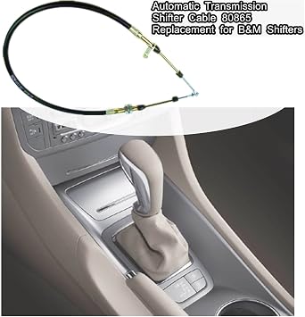 Automatic Transmission Shifter Cable 80865, Replacement for B&M Automotive Heavy Duty Performance Shifter Cable Eyelet End,5ft Long Af72-1001 BMM-80865 0.25 Outer Diameter Black