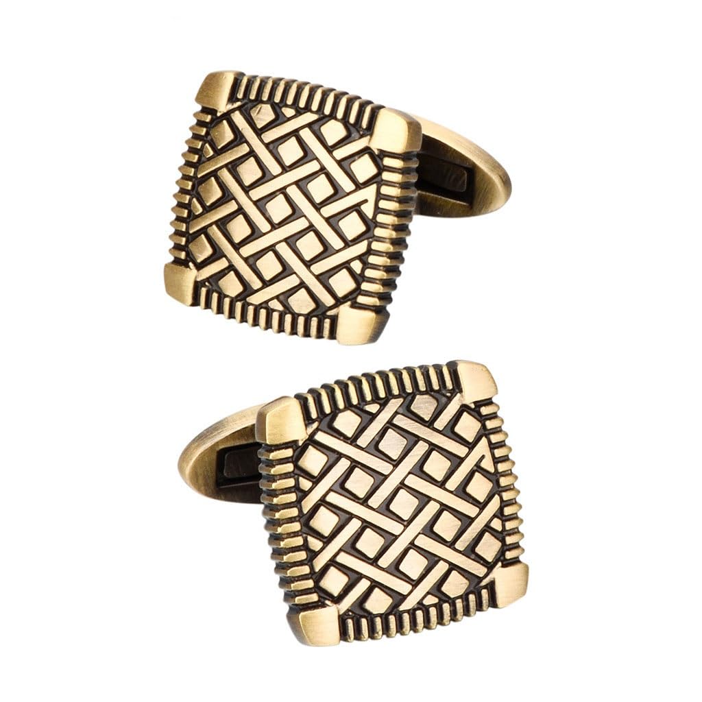 Gemelli per Camicia Vintage in Metallo Quadrato, bronzati, per Abito, Camicia Francese, Chiodi per Polsini