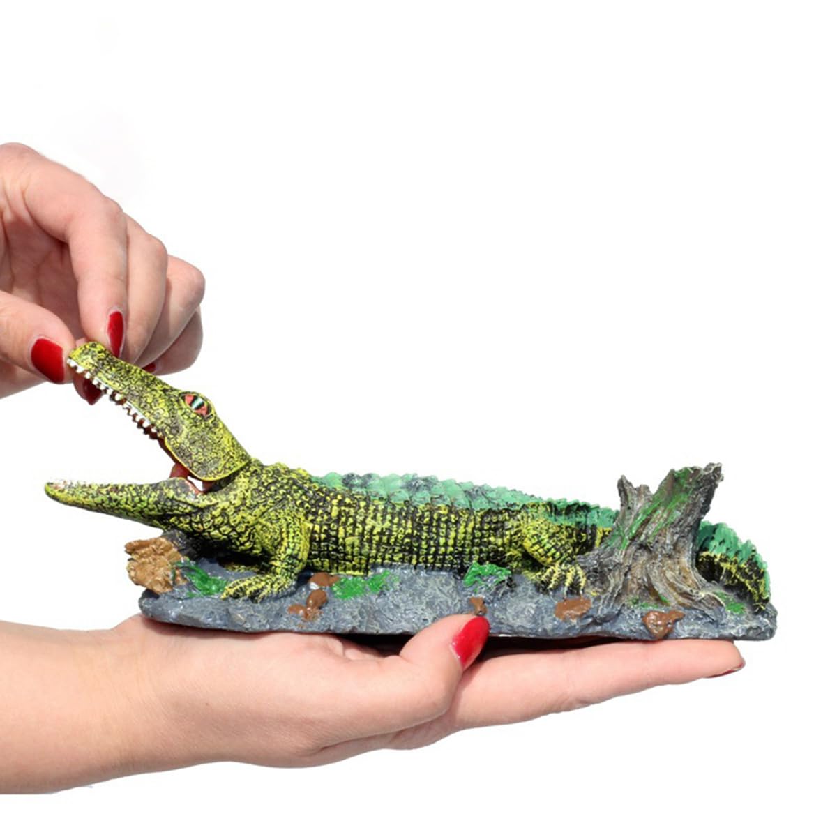 Amazon | 水槽 ワニ 装飾 水族館のワニの置物 口は開閉可能 リアル