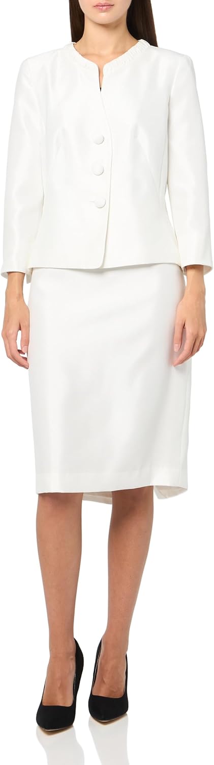 Le Suit Women's Open Front Blazer and Sleeveless Flared Dress, 2pc Set