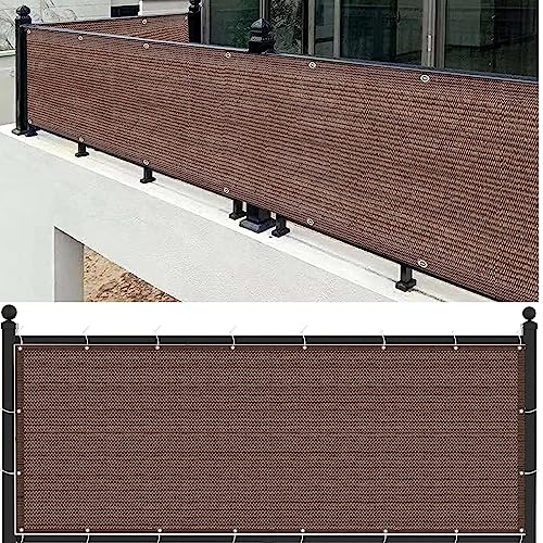 YANHONG Pantallas Protectoras 105x950cm(41x374inch) Pantalla para Balcón Revestimiento de balcón Resistente al Viento, Marrón