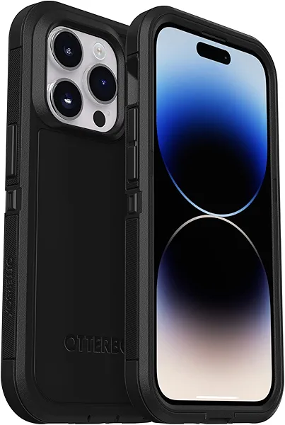 OtterBox iPhone 14 Pro Max (ONLY) Defender Series XT Case - Black, screenless, Rugged, Snaps to MagSafe, Lanyard Attachment