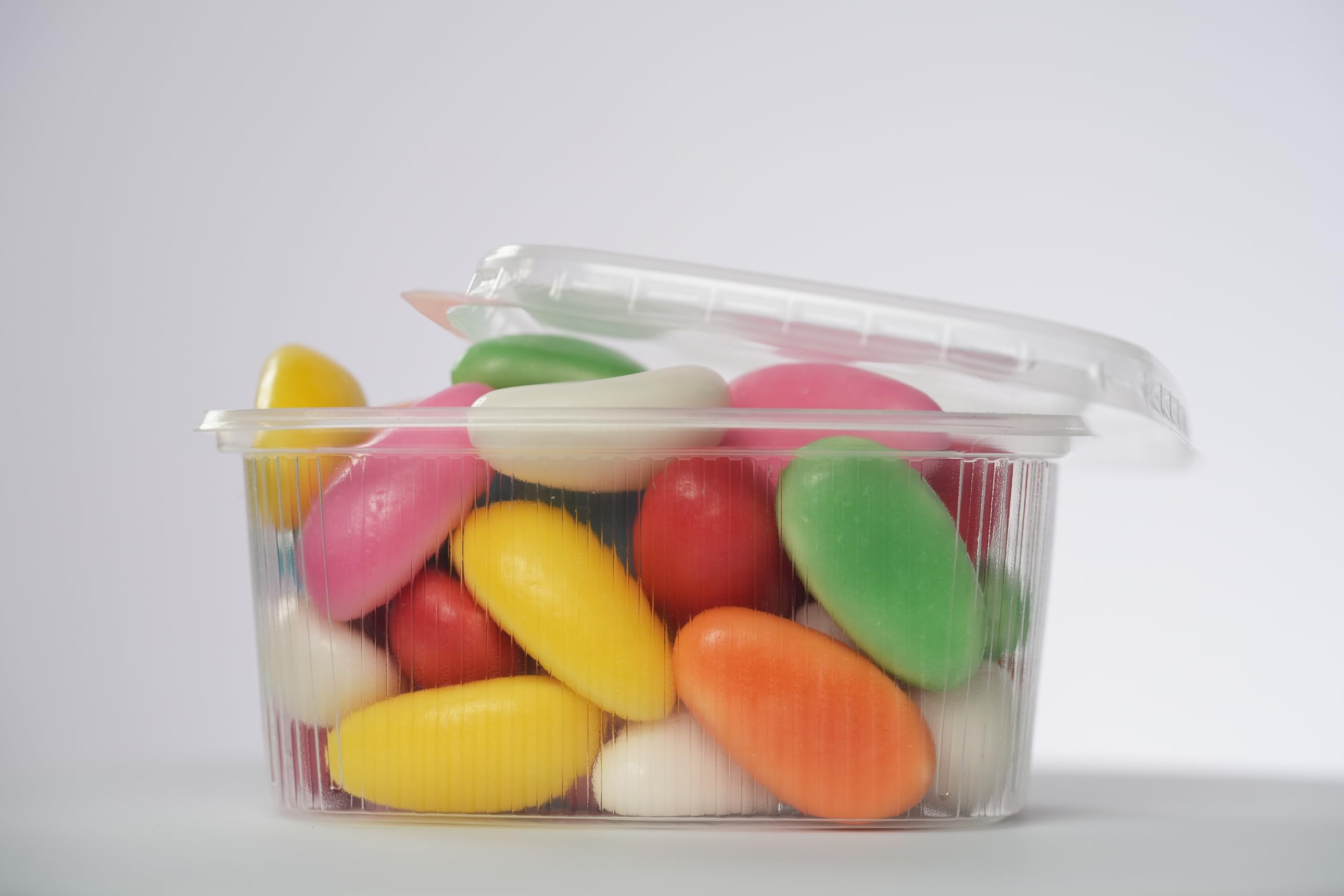 Commerline Recipientes de plástico con tapa, 1000 ml, 500 unidades, cuencos plegables | Caja de plástico transparente de polipropileno desechable con tapa, bandeja de plástico, caja rectangular para comida