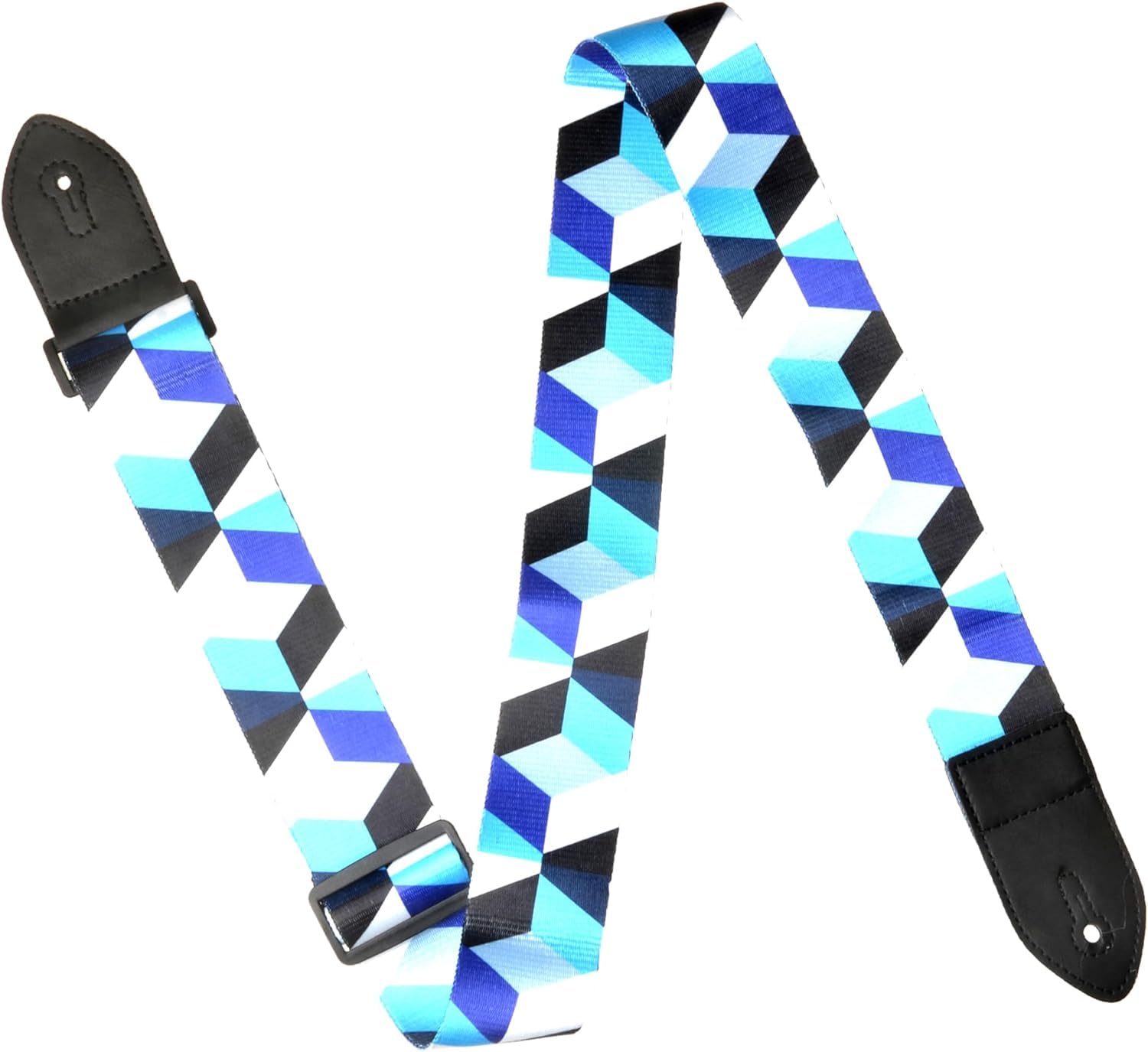 GRAB IT Vintage Woven Guitar Straps - Adjustable Guitar Strap for Acoustic, Electric, and Bass Guitars with PU Leather Ends