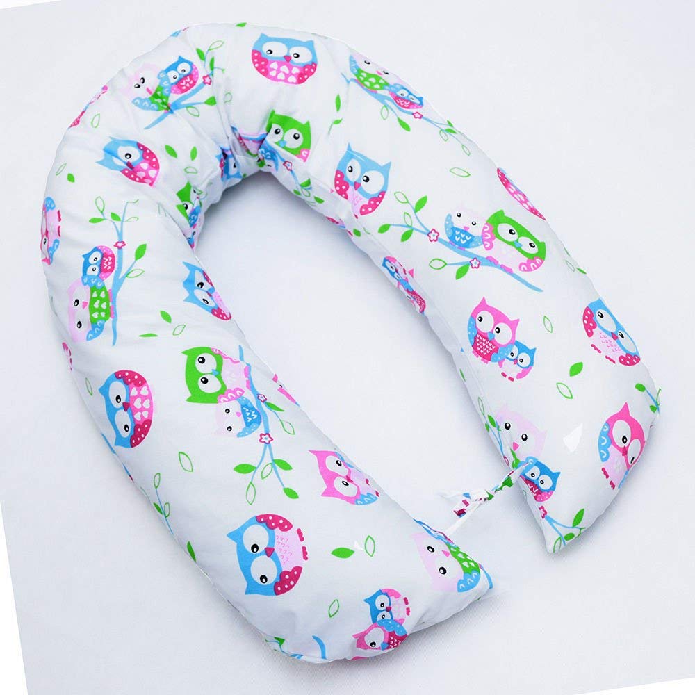 Babymam Owls White Breast Feeding Pillow Baby Nursing Matern​Ity Pregnancy Cotton Cover 170Cm (Owls White)