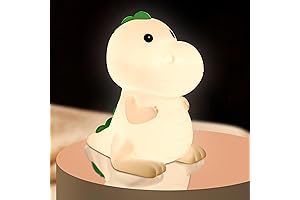 Cute Dinosaur Night Light for Kids, 7 Color Glow Night Lamp, Silicone Safety Touch Nightlight