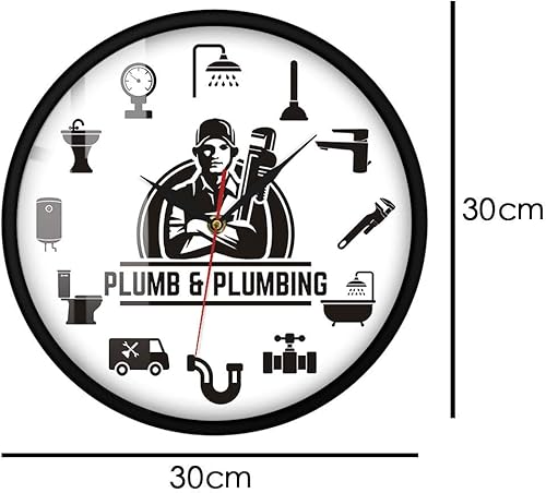 Miniatura 2 de The Geeky Days Reloj de pared con marco de metal silencioso y sin tictac, herramientas de construcción y herramientas de construcción, arte de