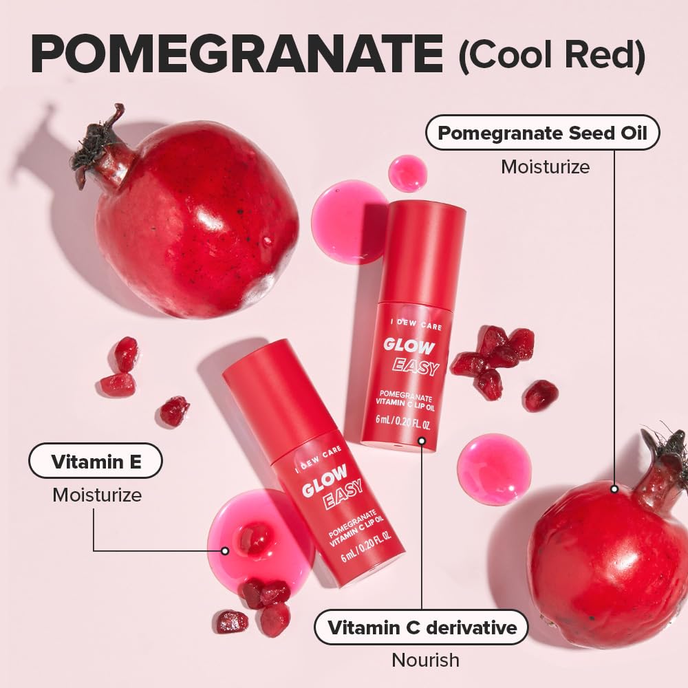 i dew care glow easy vitamin c lip oil I DEW Care, Glow Easy, Vitamin C Lip Oil, Pomegranate main image 1