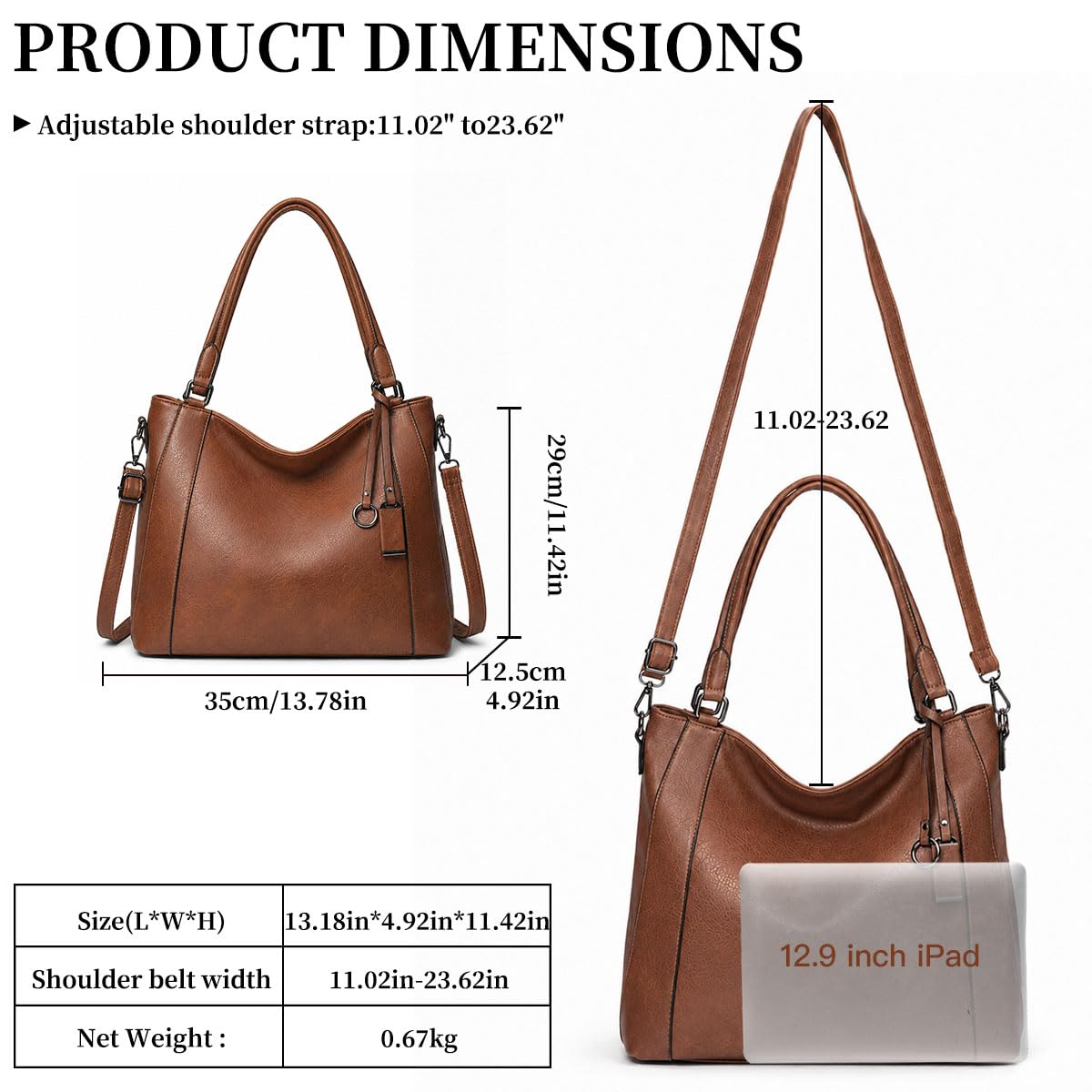 GAEKEAO Bolso Tote Mujer Gran Capacidad, Bolso Shopper Mujer Piel PU Con Correa Ajustable, Modelo Práctico Para Trabajo Y Estudios, Estilo Clásico Y Moderno