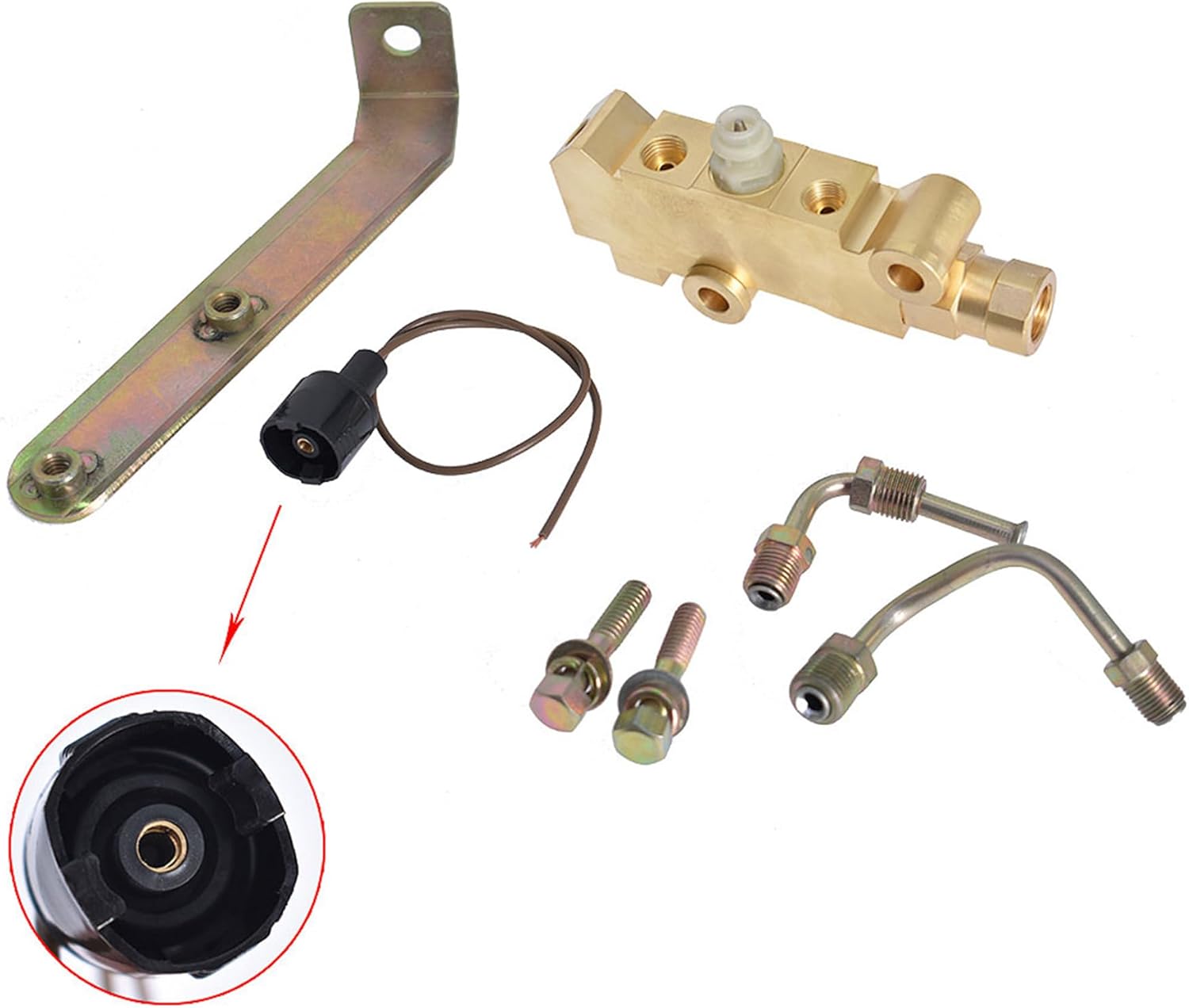 marddpair Disc Brake Proportioning Valve with 9/16 1/2 Lines and Bracket PV2 Combination Replacement for Buick Skylark Replacement for Chevrolet Chevelle 1964-1972 172-1363