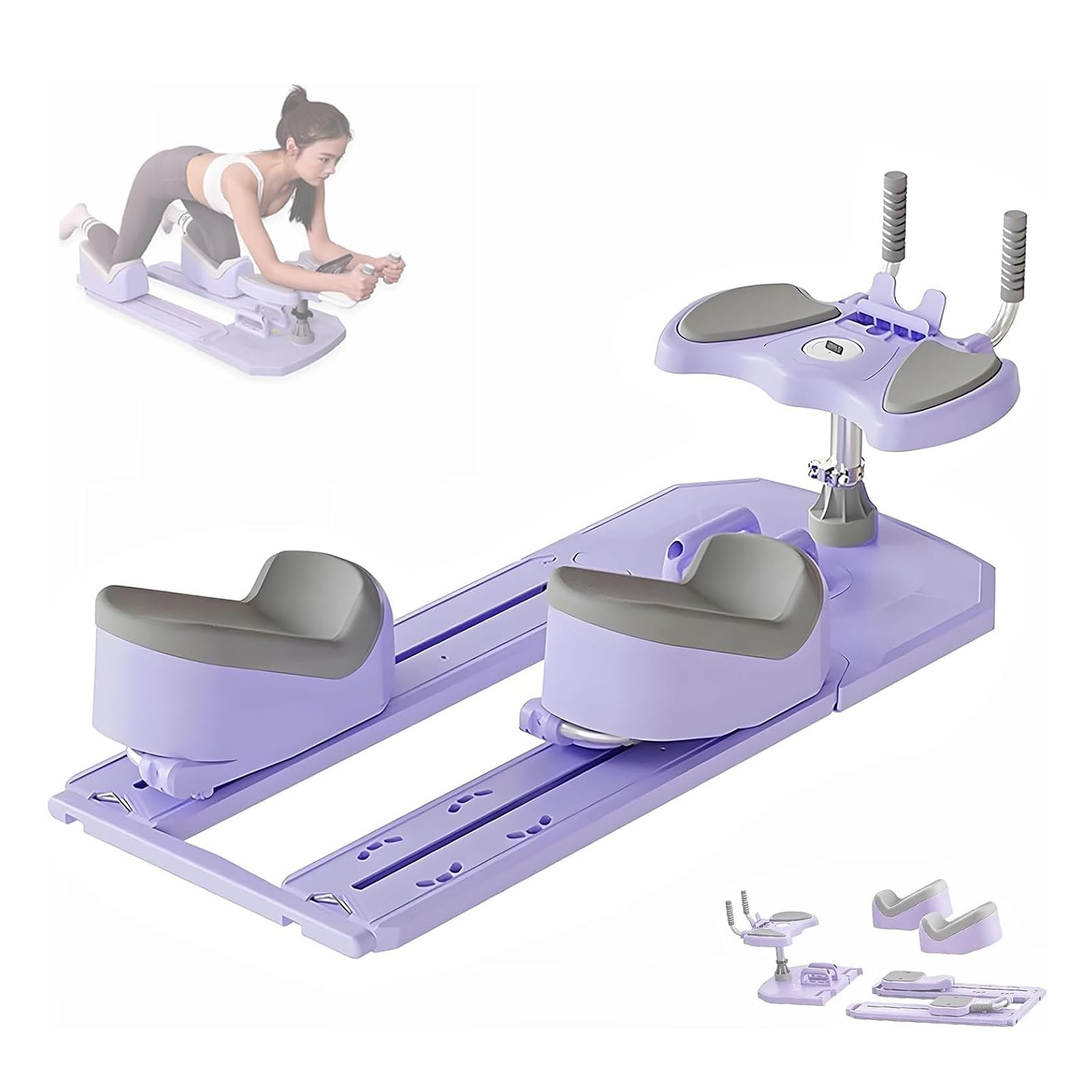 HajMyrdonyx Height Adjustable Spine Trainer,Crawling Training Machine Full Body Workout Purple