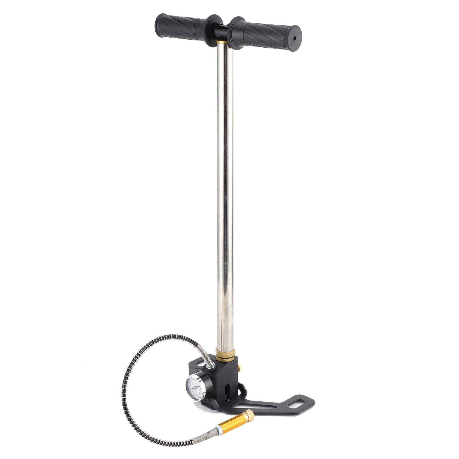 PCP Hand Pump, 3 Stage 4500Psi High Pressure Air Rifle Filling Stirrup Pump with Oil- Filter for Filling Air Rifles Scuba Diving Paintball