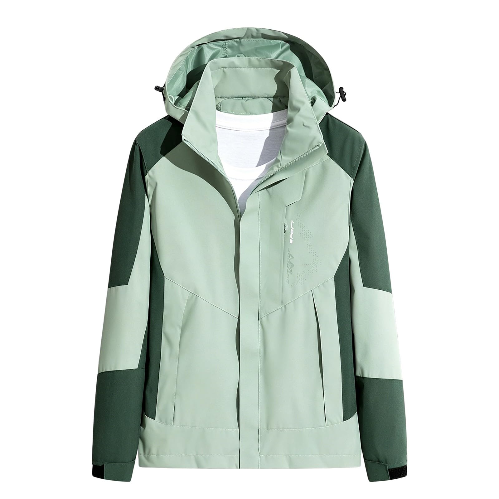 Veste de pluie femme imperméable mi-saison ample avec capuche - 7