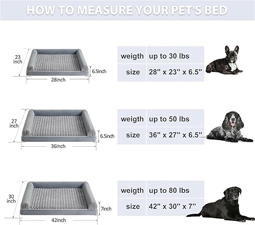 Miniatura 6 de Cama para perro y mascotas tapetes de espuma ortopédica suave para gatos, con funda extraíble lavable para perros extragrandes, medianos y pequeños