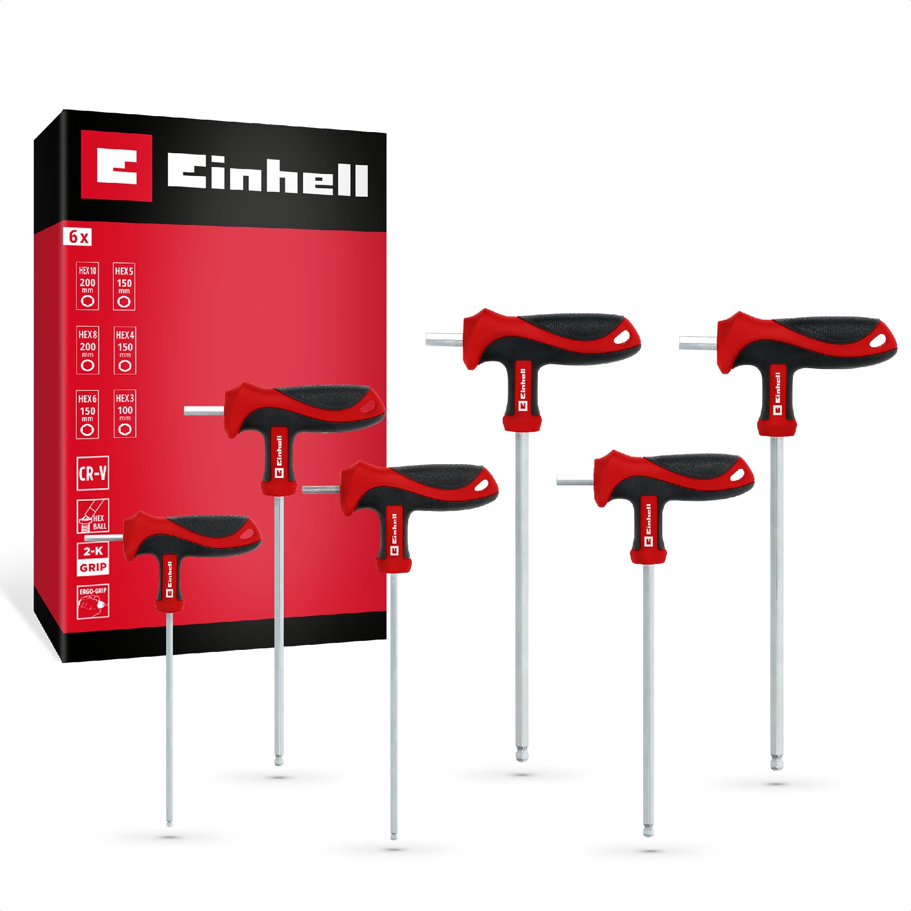 Tournevis à poignée en T Einhell avec embout sphérique et lame à 90°