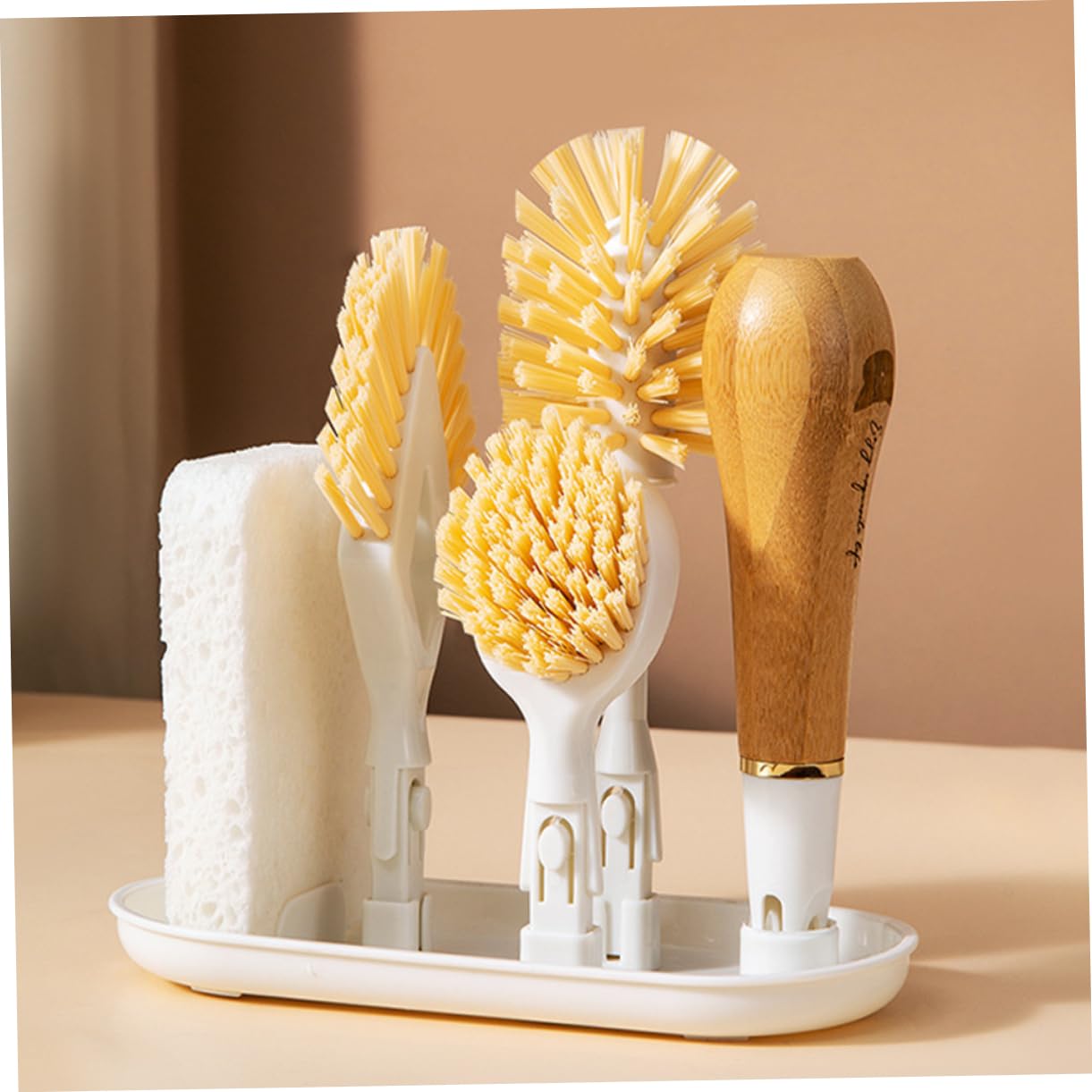 NULYLU 3-Headed Cleaning Brush Set Dish Washing Scrub Brush for Kitchen for Cleaning Dish Sponges for Pots Utensils