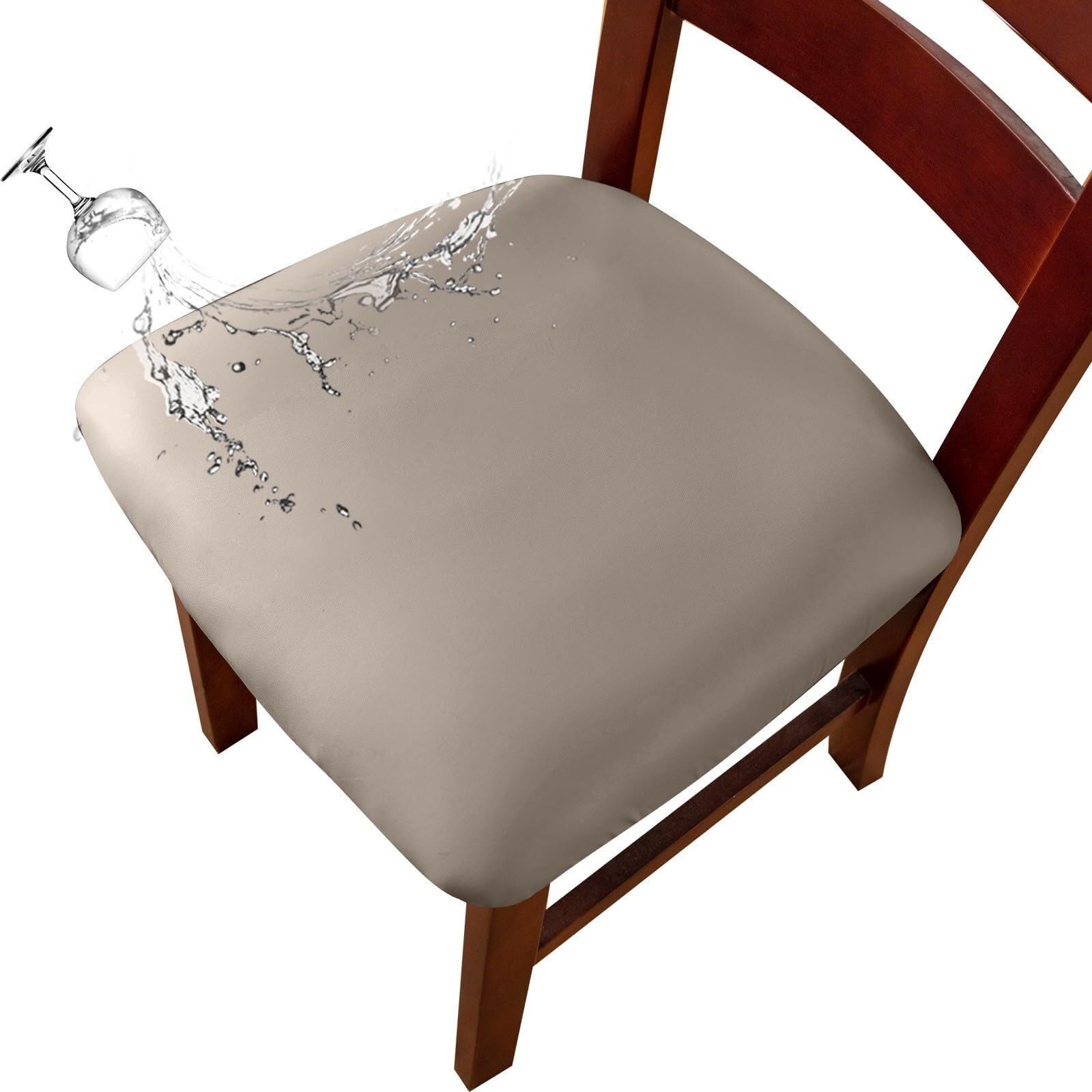 NMVAWIPT Waterproof PU Leather Dining Chair Seat Covers, Stretch Cushion Protector Slipcovers For Office Hotel Restaurant(#22,6 Set)