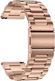 Correa de reloj de metal – Correa de reloj de liberación rápida para hombres y mujeres – Pulsera de reloj inteligente de acero inoxidable sólido cepillado – Hebilla de cierre de correa de