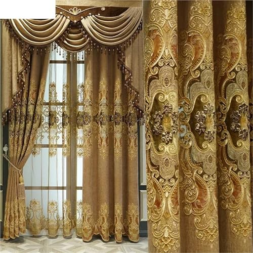 Rideaux brodés en chenille pour salon et chambre W200cm - 3
