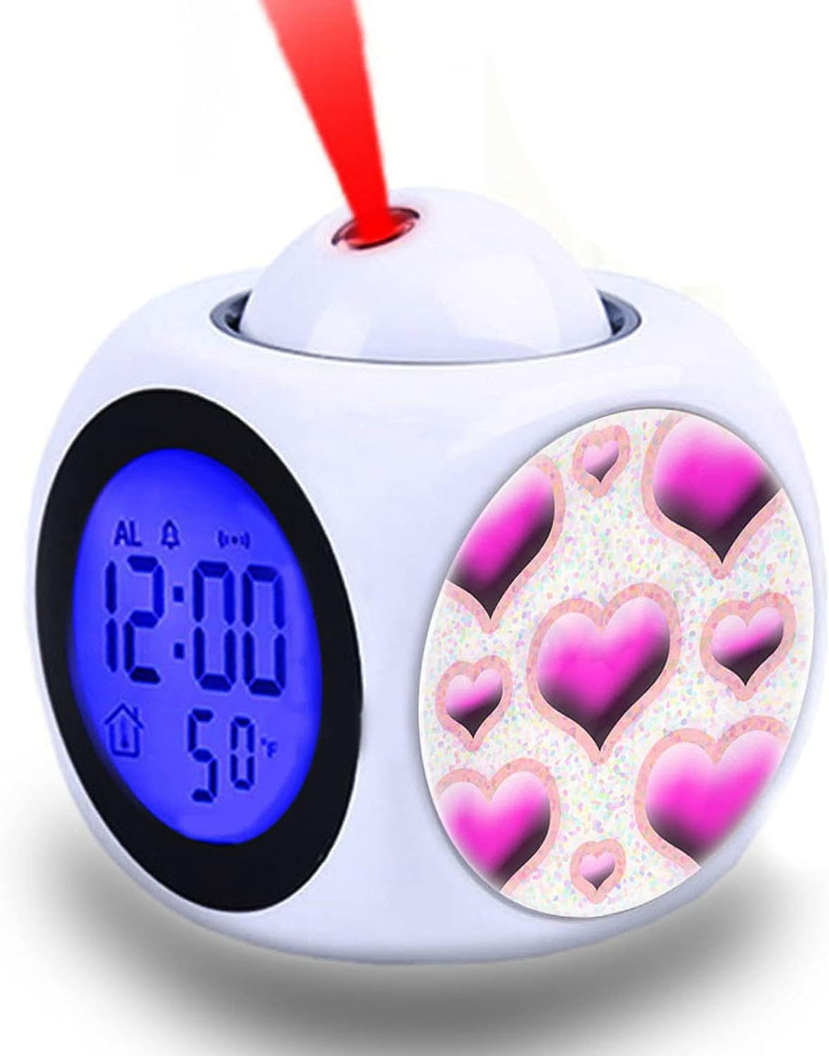 Projection Alarm Clock Wake Up Bedroom with Data and