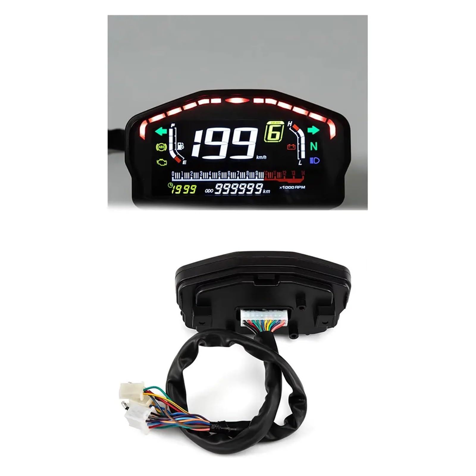 Tablero Digital para Motocicleta De 1, 2 Y 4 Cilindros, Velocímetro LED Universal, Odómetro, Medidor De Marcha Ajustable. Cuentakilómetros