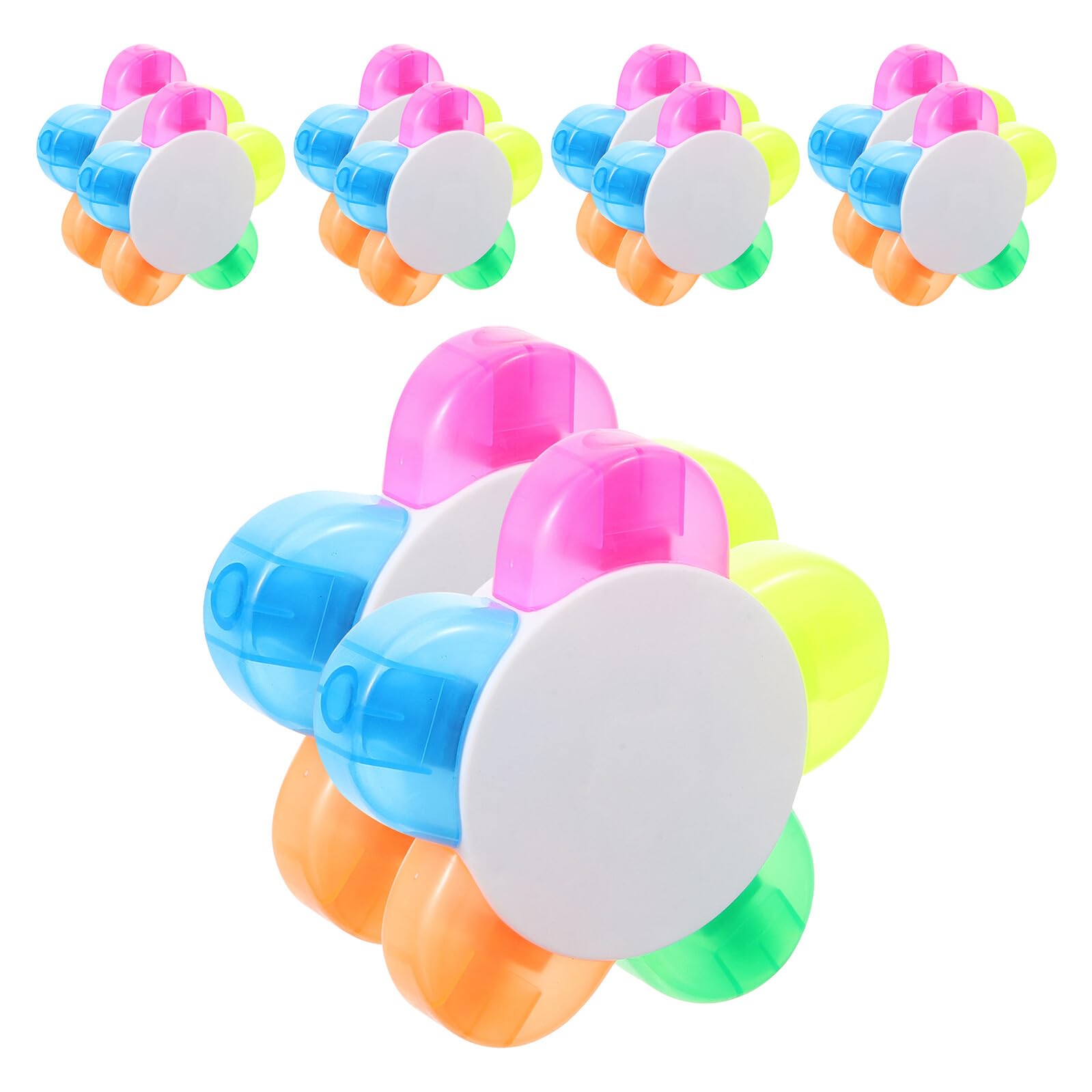 Cabilock 10pezzi Evidenziatori Forma di Petalo Pennarelli Fluorescenti Punta di Pennello Colori Pastello per Studio e Appunti di Penne Colorate Estetiche per Ufficio e Scuola