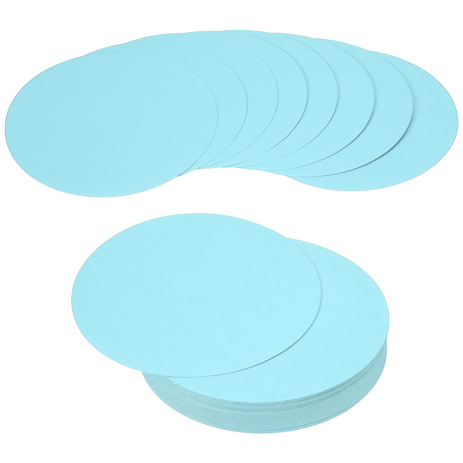 PATIKIL 72 Sheet Circle Card Stock, 6 Inch Round Cutouts Paper Thick Cardstock Coaster for DIY Craft Projects Printing Supplies Bulletin Board Decor, Light Blue