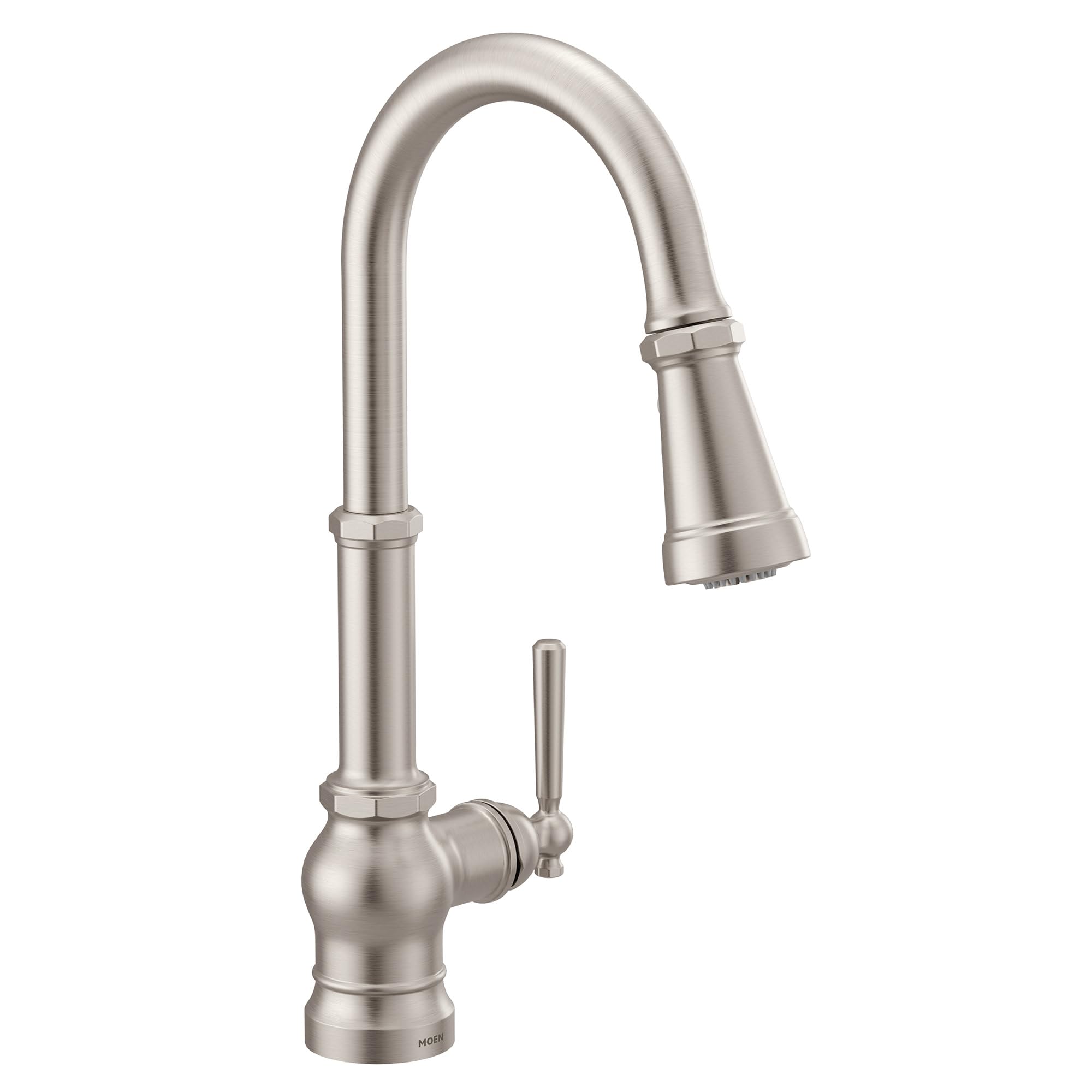 Moen S72003SRS Paterson Güç Arttırmalı Tek Kolu Aşağı Çekmeli Mutfak Bataryası, Değiştirilebilir Kulp İçerir, Spot Dirençli Paslanmaz
