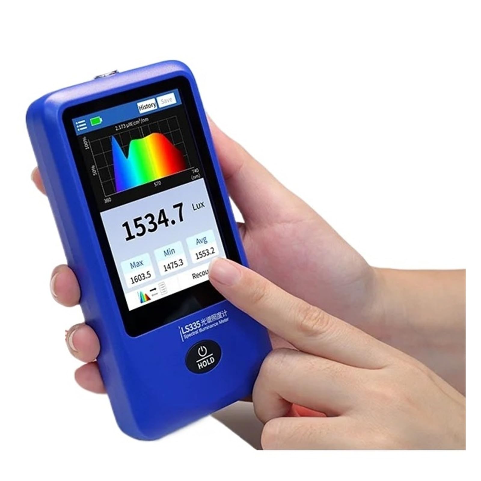 Digitales Spektralbeleuchtungsmessgerät, Multi-Parameter-Lichttester für CRI, CCT, Lux-Messung (400 nm-700 nm) mit 0,1 Lux Auflösung, ideal für Beleuchtungsanalyse