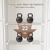 Vista 2 de Hershii - Estantería y barra extensible para armarios, estante de almacenamiento de metal expansible,organizador ajustable, separador para armarios