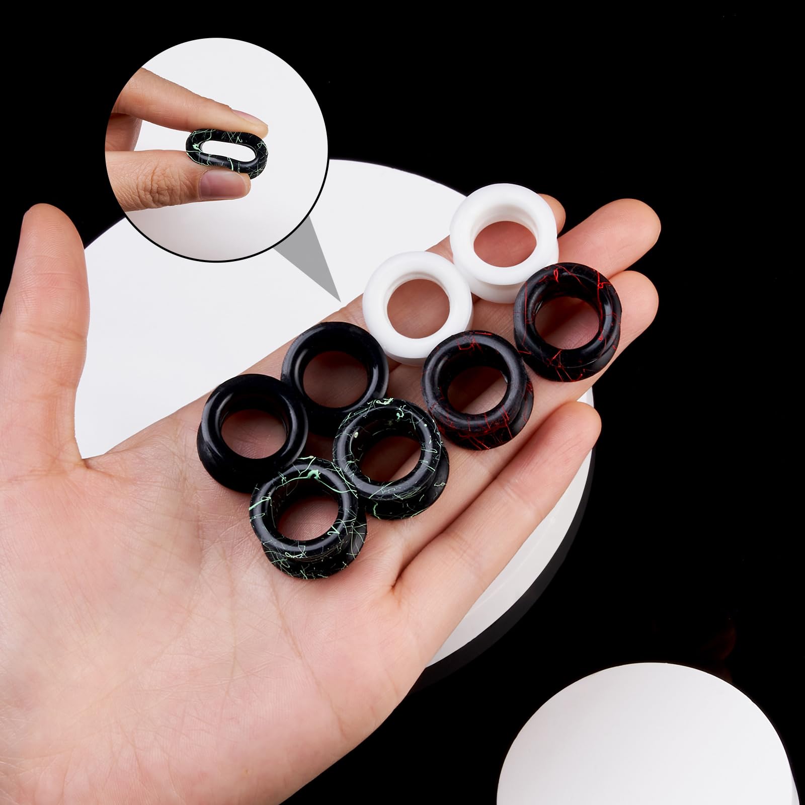 Longbeauty dilatadores de silicona dura oreja piercing doble flared 6 mm - 25 mm