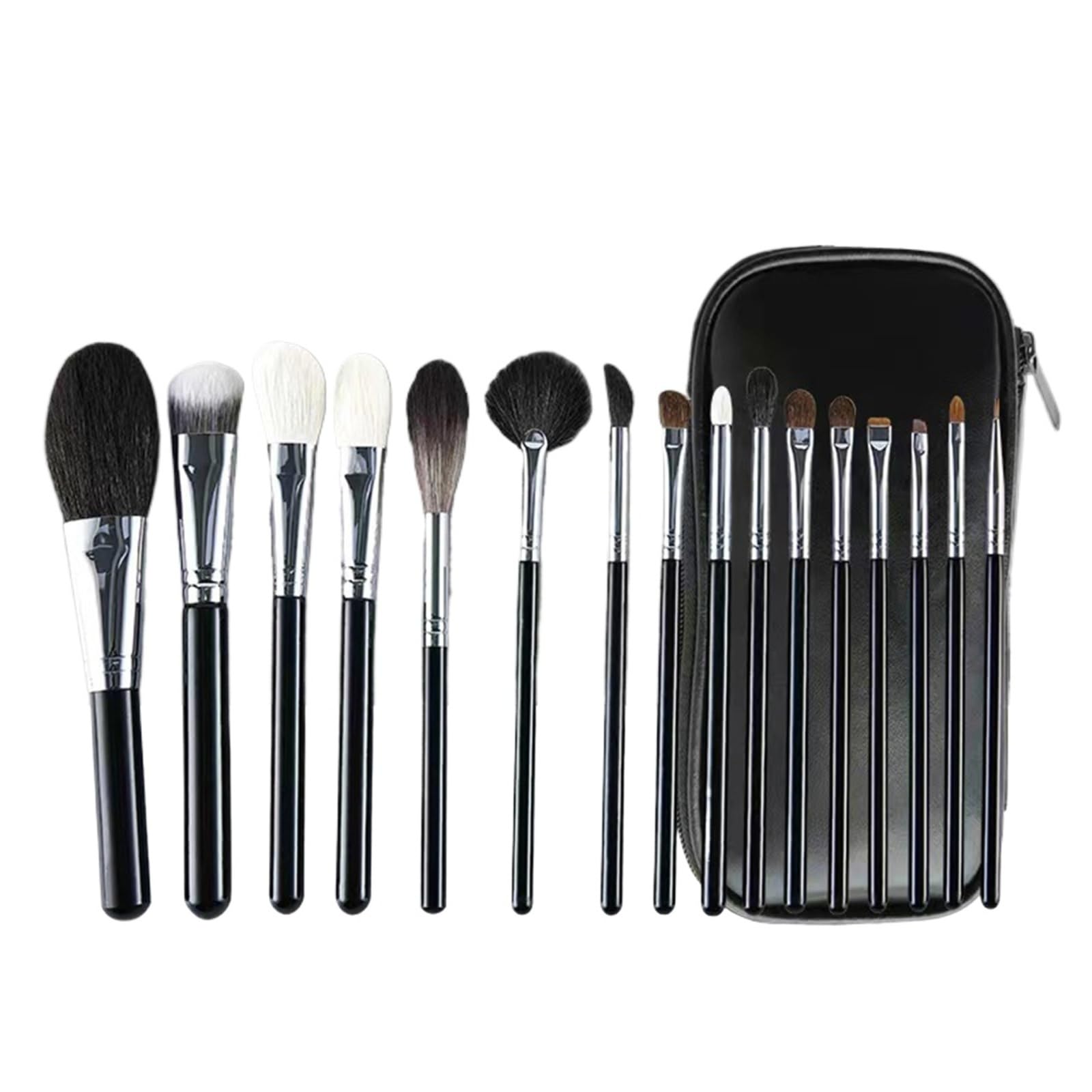 Juego de Brochas de Maquillaje Juego portátil de 16 brochas maquillaje con puntas finas y ligeras para Viajes