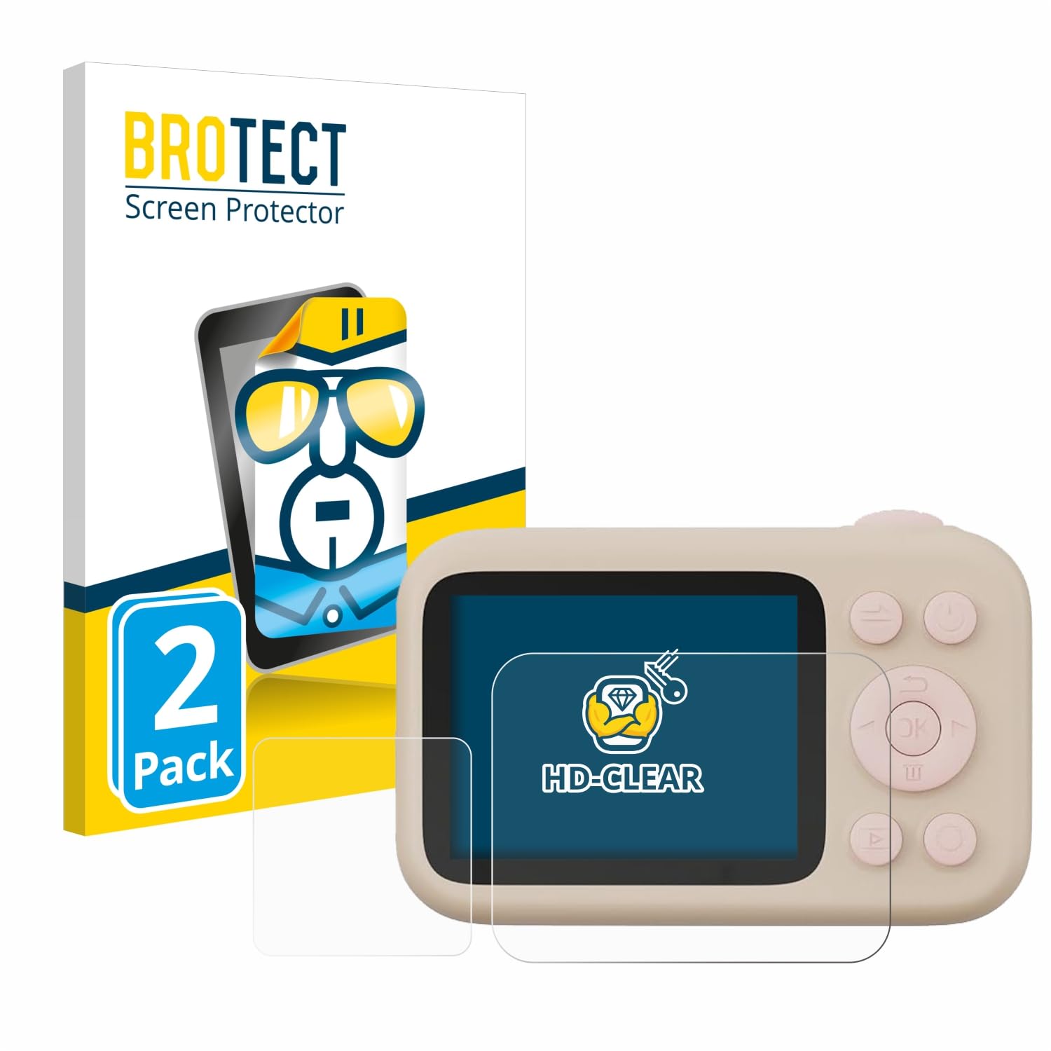 brotect 2-Pack Screen Protector for SJCAM FunCam Plus - HD-Clear Protection Film
