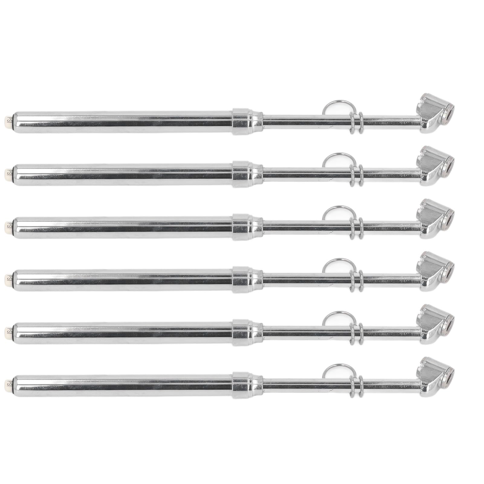 Manomètre de pression de pneu de type crayon 6 pièces, manomètre de pression d'air à double tête, compteur de pression de pneu de 10 à 160 PSI pour SUV RV ATV voitures camions