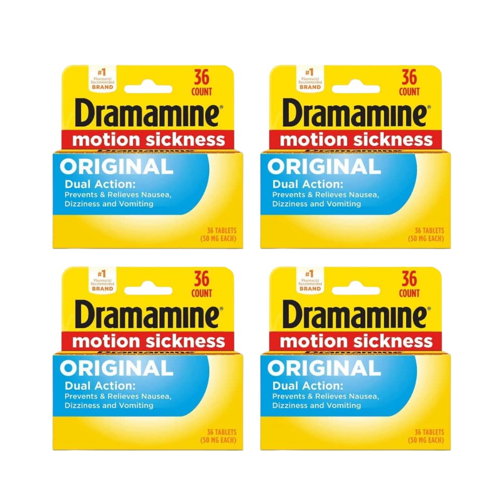 Motion Sickness Relief Original Formula, 36 Tablets, Packaging May Vary (Pack of 4)