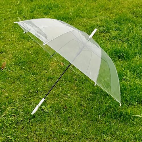 Image of Clear Transparent, Durable Wind-Resistant Umbrella | Special For Windproof Umbrella for Outdoor Events Rain-Decoration (White)