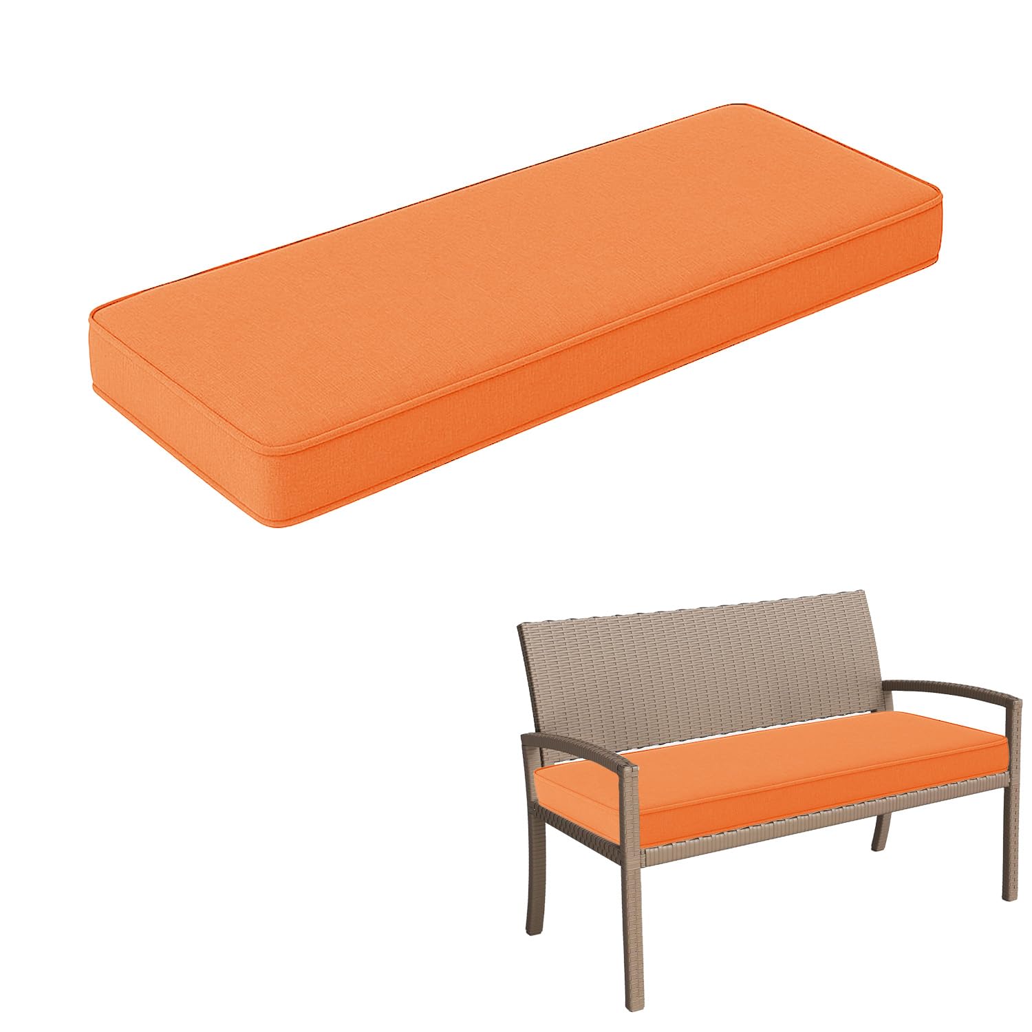 Coussin de banc qui ne glisse pas Cushs 200x60cm lavable pour canapé