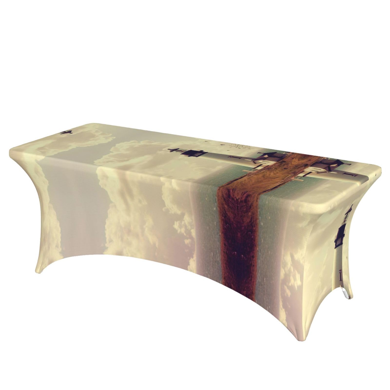 Nappe élasthanne pour table pliante 1,8 m sans pli Old Lighthouse lavable