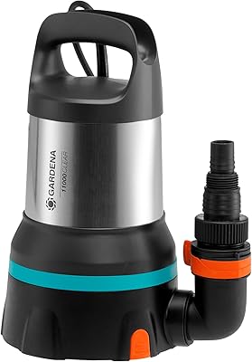 Gardena Bomba sumergible de aguas limpias 11000 aquasensor: bomba drenaje con innovador Aquasensor, caudal hasta 11 000 l/h, aspiración plana hasta 1 mm, sistema acoplamiento rápido, 450 W (09034-20)