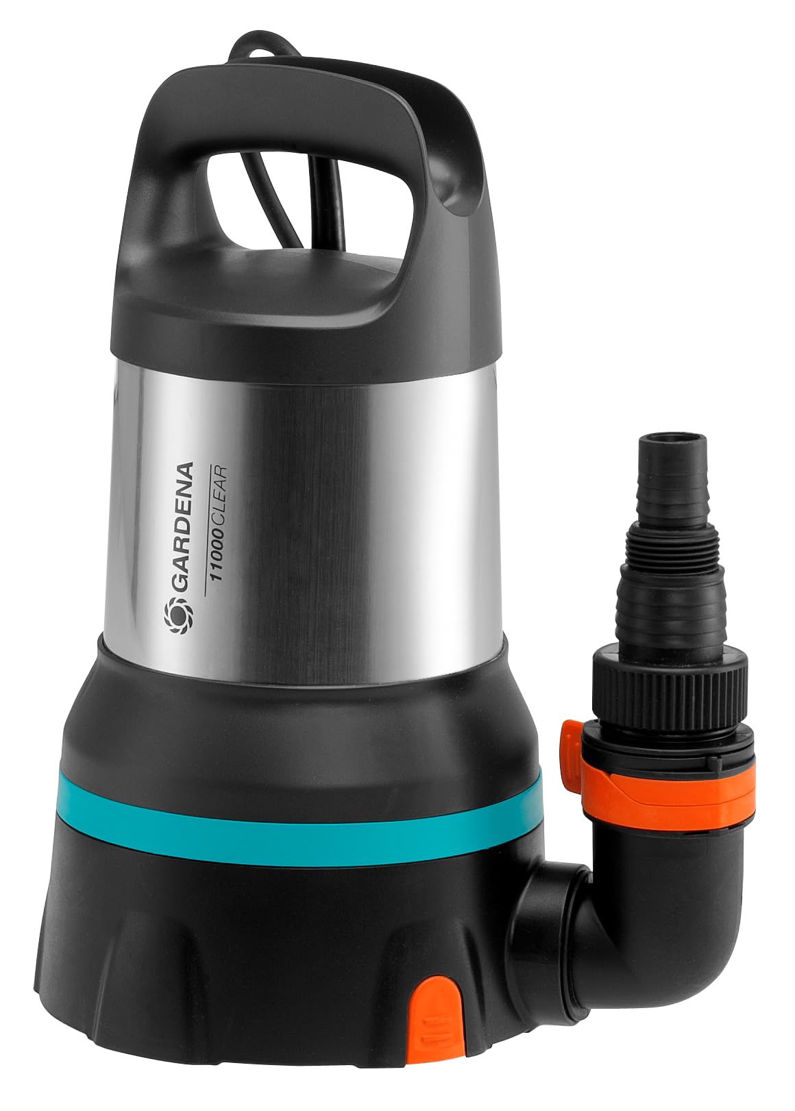Gardena Bomba sumergible de aguas limpias 11000 aquasensor: bomba drenaje con innovador Aquasensor, caudal hasta 11 000 l/h, aspiración plana hasta 1 mm, sistema acoplamiento rápido, 450 W (09034-20)