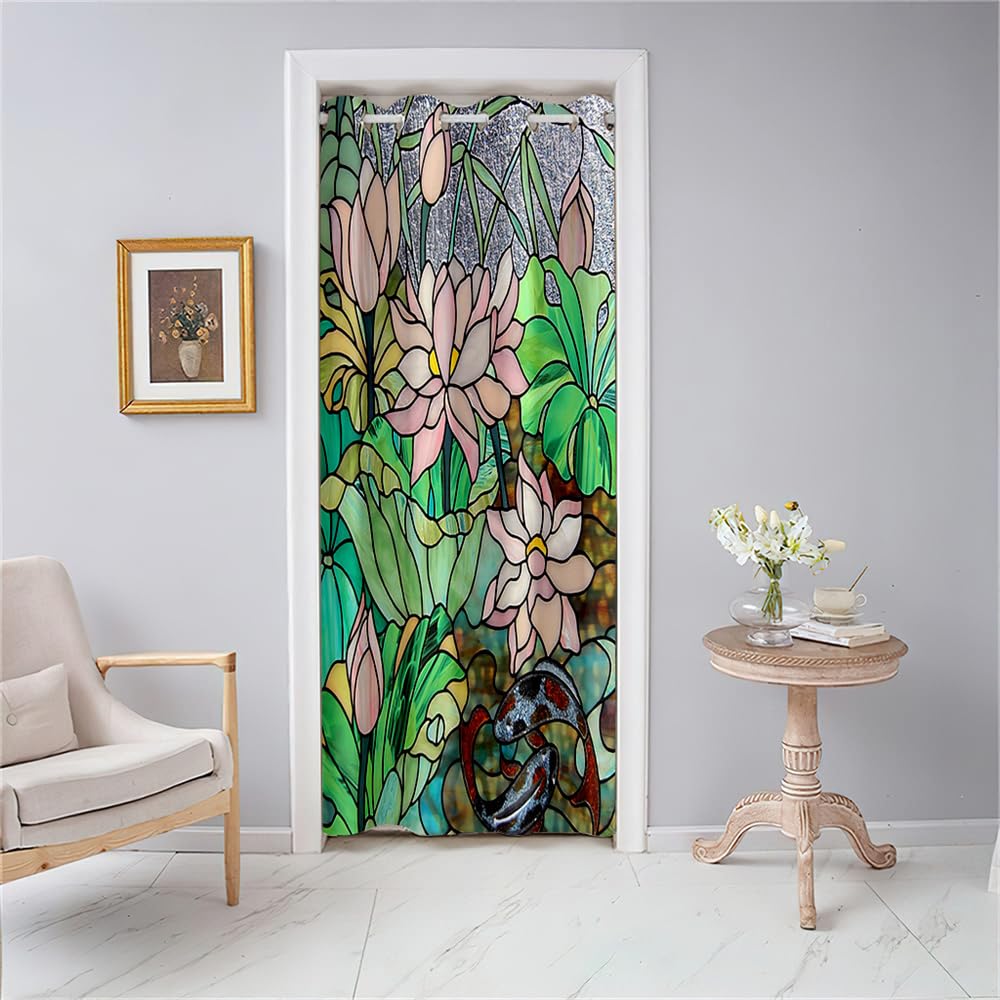 Rideau De Porte Occultant Odot - Motif Fleur 3D, 150x180 Cm, Isolation Thermique Et Anti-Bruit, Pour Salon/Chambre - 7