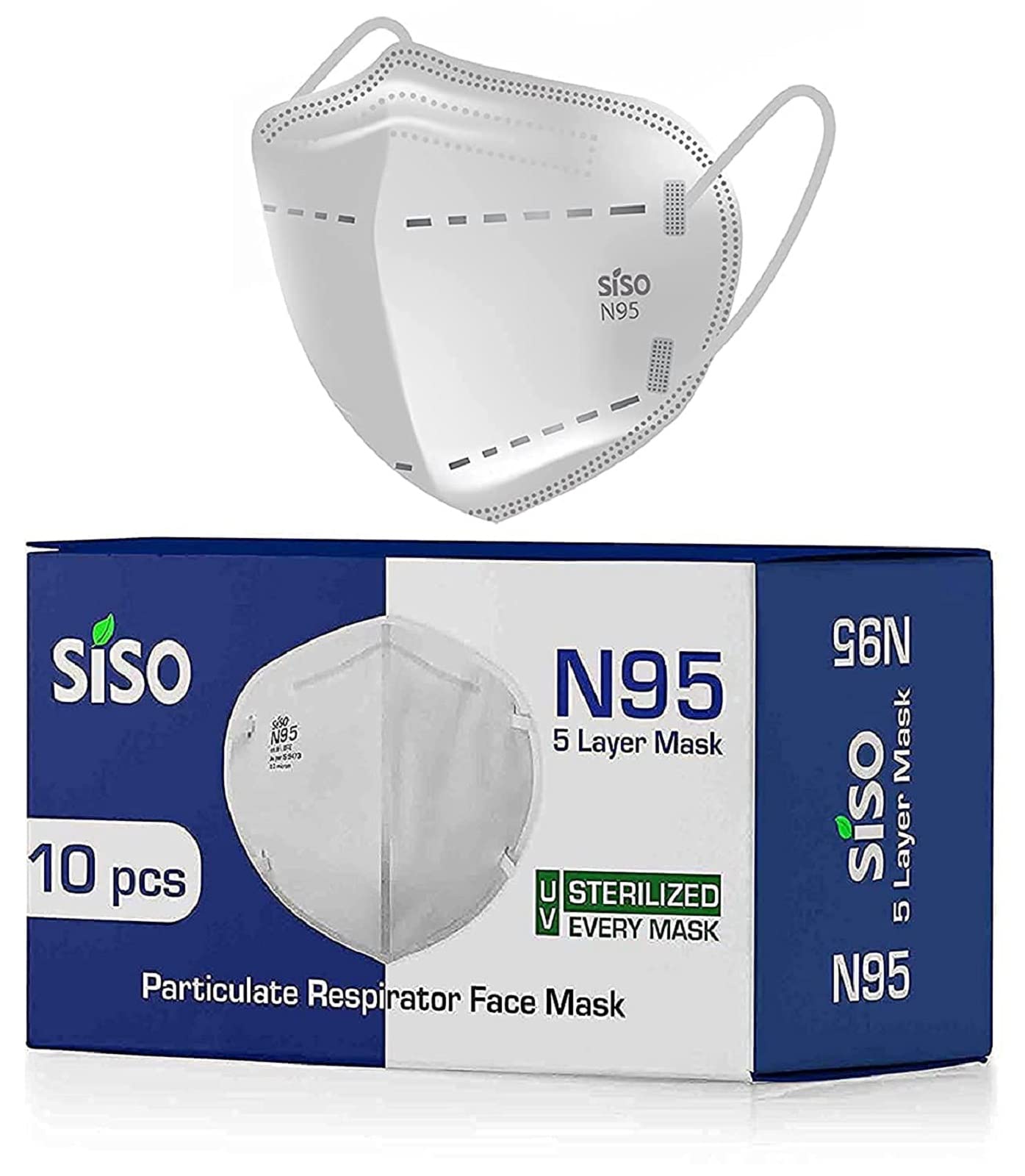 Siso Non-Woven Fabric Reusable N95 5 Layer Face Mask FFP2 - ISI Mark/BIS Certified (White, Pack of 20, Without Valve) for Unisex (B095N245VY) Amazon Price History, Amazon Price Tracker